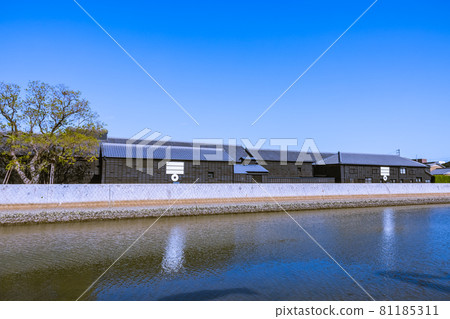Handa City, Aichi Prefecture, a town of solder warehouses along the Handa Canal in the afternoon Handa City, Aichi Prefecture, a town of solder warehouses along the Handa Canal in the afternoon 81185311