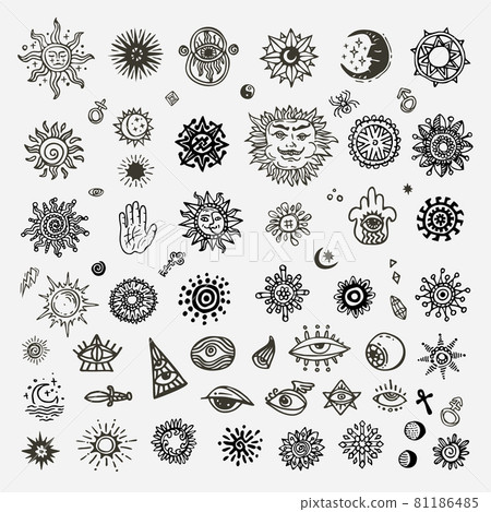 Collection of various occult symbols. Collection of various occult symbols. 81186485