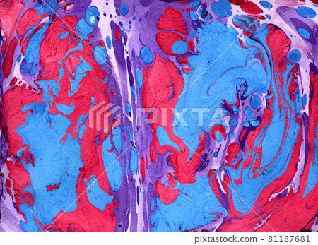 Handmade marble texture. Fluid paints. Can be used for print, background, textile, design of posters, cards, wallpapers. Modern artwork. Marbling drawing brush. Pink, violet and blue colours Handmade marble texture. Fluid paints. Can be used for print, background, textile, design of posters, cards, wallpapers. Modern artwork. Marbling drawing brush. Pink, violet and blue colours 81187681