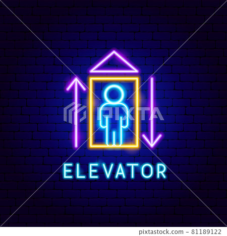 Elevator Neon Label Elevator Neon Label 81189122