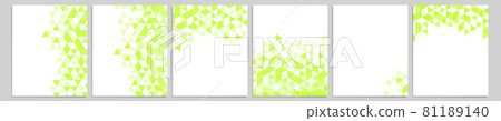 Set of vector cover notebook design. Abstract green minimal triangles halftone template design for notebook paper, copybook brochures, book, magazine. Planner and diary cover for print 81189140