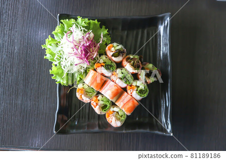 rolls or rice roll, fresh roll or vegetable rolls rolls or rice roll, fresh roll or vegetable rolls 81189186