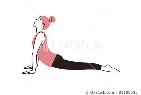 People doing yoga female upward dog pose 81189583