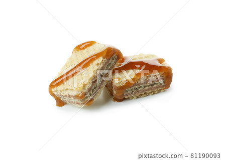 Wafer with caramel isolated on white background Wafer with caramel isolated on white background 81190093