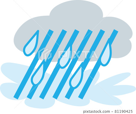 heavy rain, guerrilla rainstorm, vector 81190425