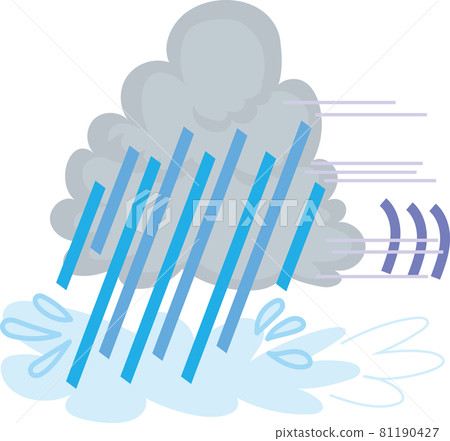 暴雨 驟雨 矢量 81190427