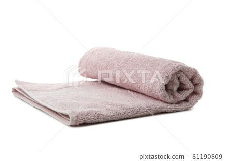 Clean rolled towel isolated on white background 81190809