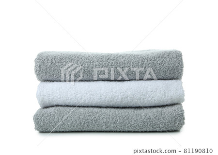 Stack of towels isolated on white background Stack of towels isolated on white background 81190810