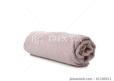 Clean rolled towel isolated on white background 81190811