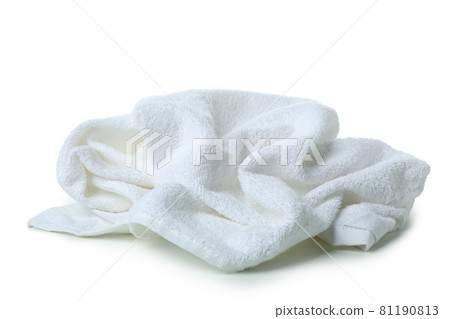 Clean crumpled towel isolated on white background Clean crumpled towel isolated on white background 81190813