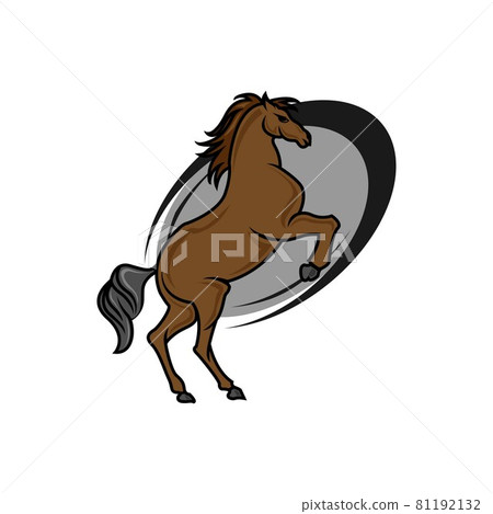 horse standing on three paws Icon, horse standing on three paws Icon Eps10 81192132