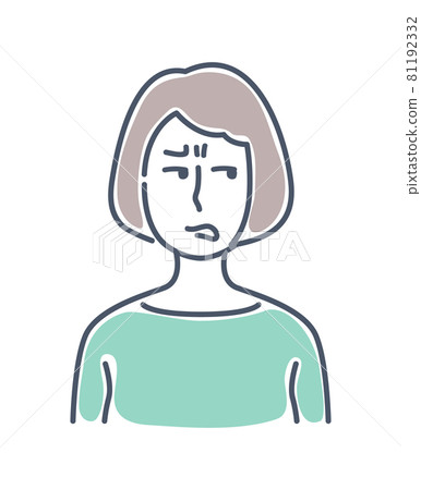 沮喪,詼諧的女性偶像正面上半身 沮喪,詼諧的女性偶像正面上半身 81192332