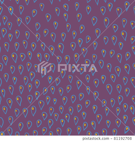 Cute seamless hand-drawn pattern with falling upside down waterdrops on dark pink background. Pattern for fabric, backdrops etc. made in vector Cute seamless hand-drawn pattern with falling upside down waterdrops on dark pink background. Pattern for fabric, backdrops etc. made in vector 81192708