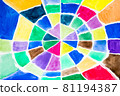 Watercolor colorful circle spider web net pattern abstract background 81194387