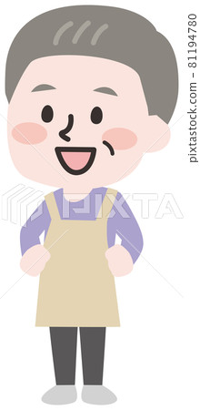 Two-headed _ senior man doing housework Two-headed _ senior man doing housework 81194780