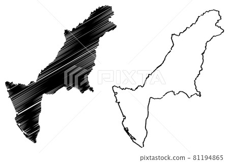 Kaohsiung City (Administrative divisions of Taiwan, Republic of China, ROC, Special municipalities) map vector illustration, scribble sketch Kaohsiung map.... 81194865