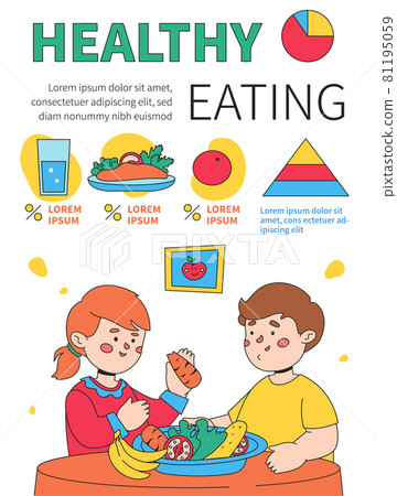 Healthy eating - colorful flat design style poster 81195059