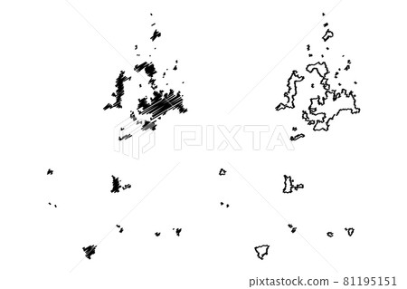 Penghu County (Administrative divisions of Taiwan, Republic of China, ROC, Counties) map vector illustration, scribble sketch Pescadores Islands map.... 81195151