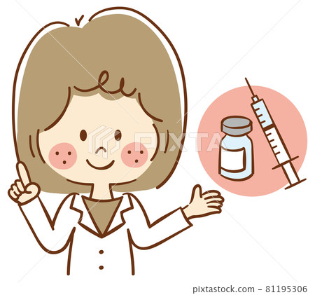 Female doctor explaining vaccine / vaccination Female doctor explaining vaccine / vaccination 81195306