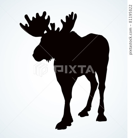Big horned elk. Vector drawing 81195822