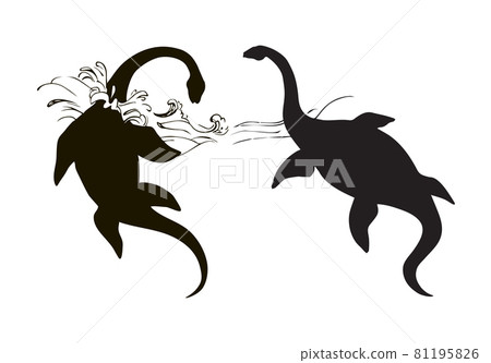 Plesiosaur dinosaur. Vector drawing Plesiosaur dinosaur. Vector drawing 81195826