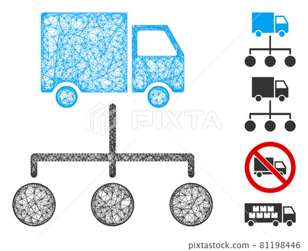 Truck Distribution Links Web Vector Mesh Illustration Truck Distribution Links Web Vector Mesh Illustration 81198446