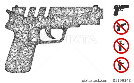 Pistol Gun Web Vector Mesh Illustration Pistol Gun Web Vector Mesh Illustration 81199348