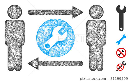 Persons Tools Exchange Web Vector Mesh... - Stock Illustration ...