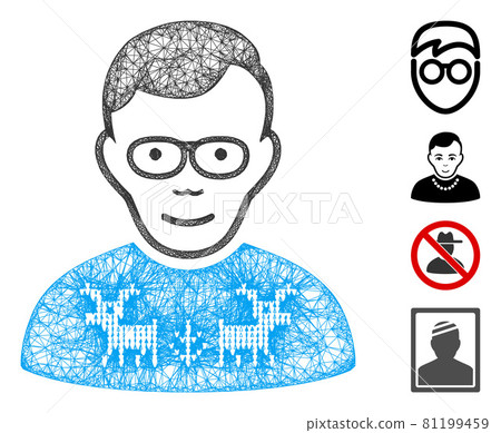 Nerd Guy Web Vector Mesh Illustration Nerd Guy Web Vector Mesh Illustration 81199459