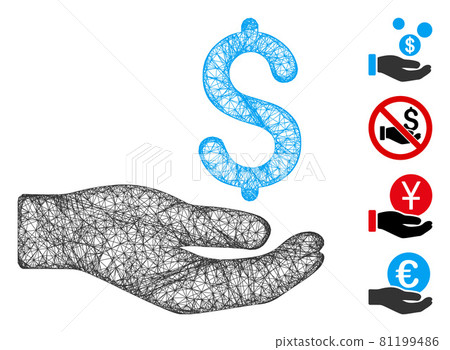 Money Donation Web Vector Mesh Illustration Money Donation Web Vector Mesh Illustration 81199486
