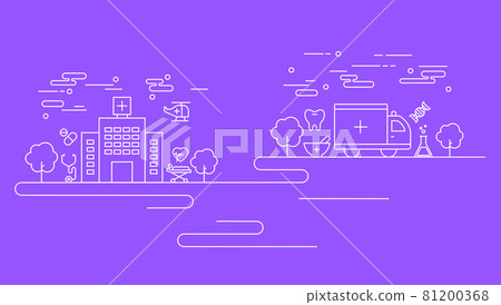 Hospital line illustration 81200368