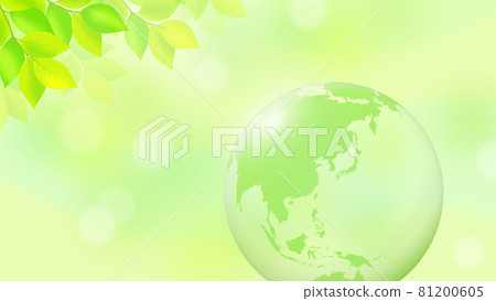 鮮綠葉與地球生態背景設計 81200605