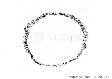 Black color oil pastel drawing in circle or round shape on white paper background Black color oil pastel drawing in circle or round shape on white paper background 81201245