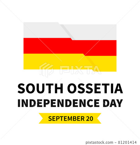 South Ossetia Independence Day calligraphy hand lettering with flag. South Ossetian holiday celebrated on September 20. Vector template for typography poster, banner, greeting card, flyer 81201414