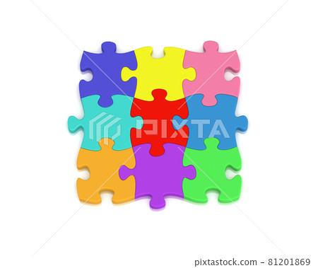 Colorful jigsaw puzzle - Stock Illustration [81201869] - PIXTA