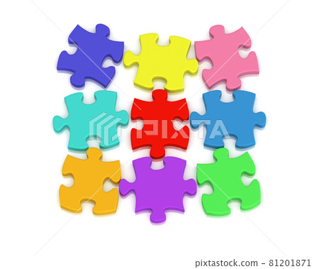 Colorful jigsaw puzzle - Stock Illustration [81201871] - PIXTA