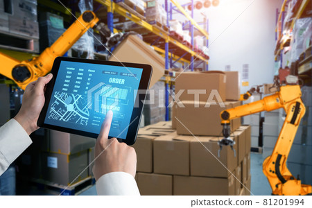 Smart robot arm systems for innovative warehouse and factory digital technology 81201994