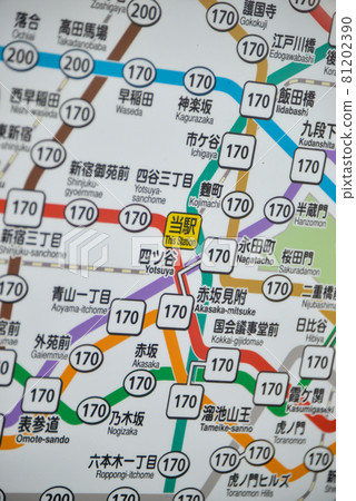 Ticket fare table for Tokyo Metro Yotsuya Station Ticket fare table for Tokyo Metro Yotsuya Station 81202390