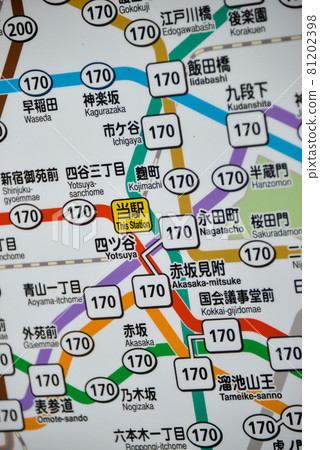 Ticket fare table for Tokyo Metro Yotsuya Station Ticket fare table for Tokyo Metro Yotsuya Station 81202398