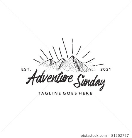 Vintage Hipster Mountain Adventure outdoor logo design 81202727