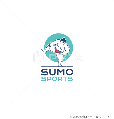 Sumo wrestler Logo. Fat, overweight man. Japanese Traditional sport logo design inspiration 81202938