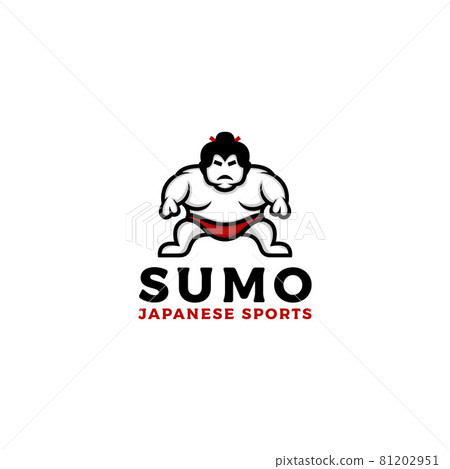 Sumo wrestler Logo. Fat, overweight man. Japanese Traditional sport logo design inspiration 81202951