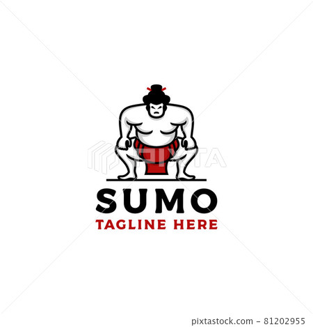 Sumo wrestler Logo. Fat, overweight man. Japanese Traditional sport logo design inspiration 81202955