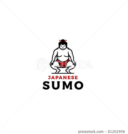 Sumo wrestler Logo. Fat, overweight man. Japanese Traditional sport logo design inspiration 81202956