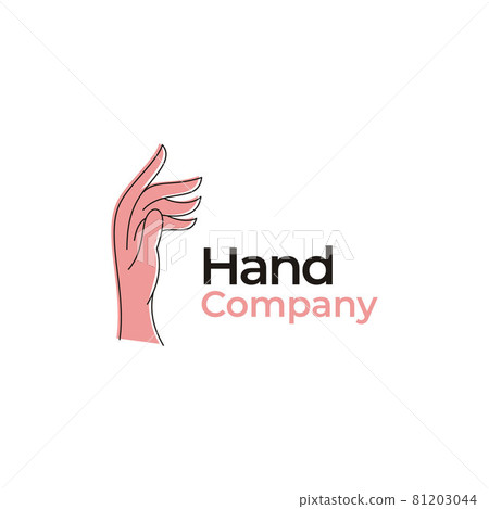 Elegant female hands in beautiful setting, Line art hand logo design vector illustration 81203044