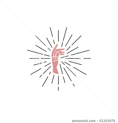 Vintage hipster hand drawn Elegant female hands logo design vector illustration 81203078