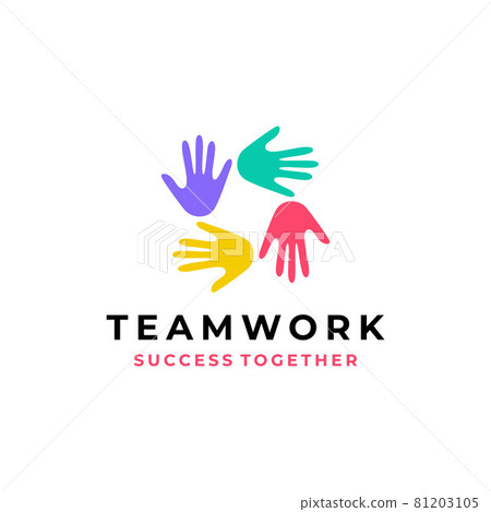 Hand diversity team community logo design vector illustration 81203105