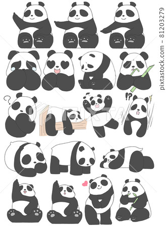 18種熊貓插畫套裝 18種熊貓插畫套裝 81203279