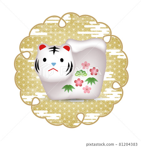 Tiger New Year's card lucky charm icon - Stock Illustration [81204383 ...