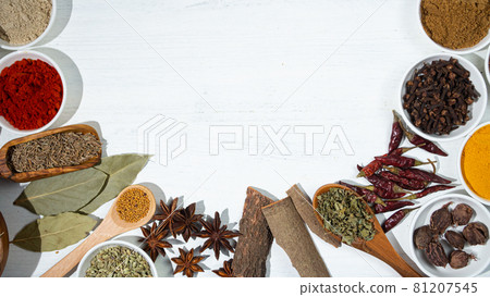 印度咖哩香料背景 81207545
